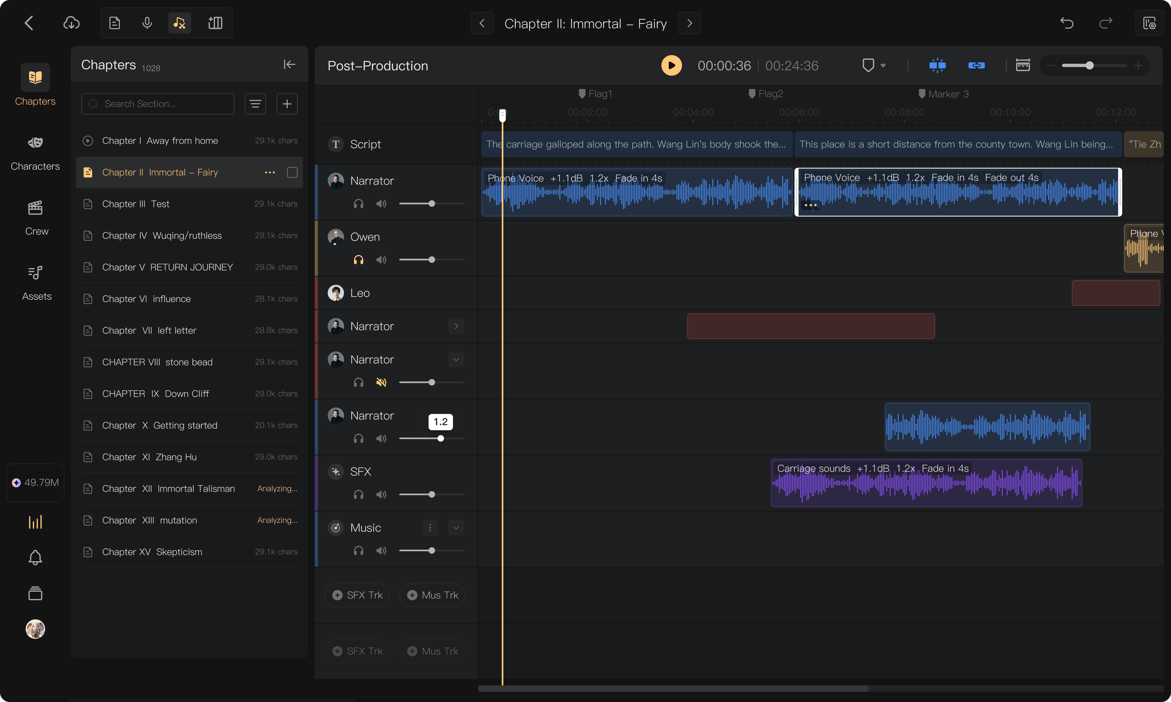 4. Edit and mix the chapter
