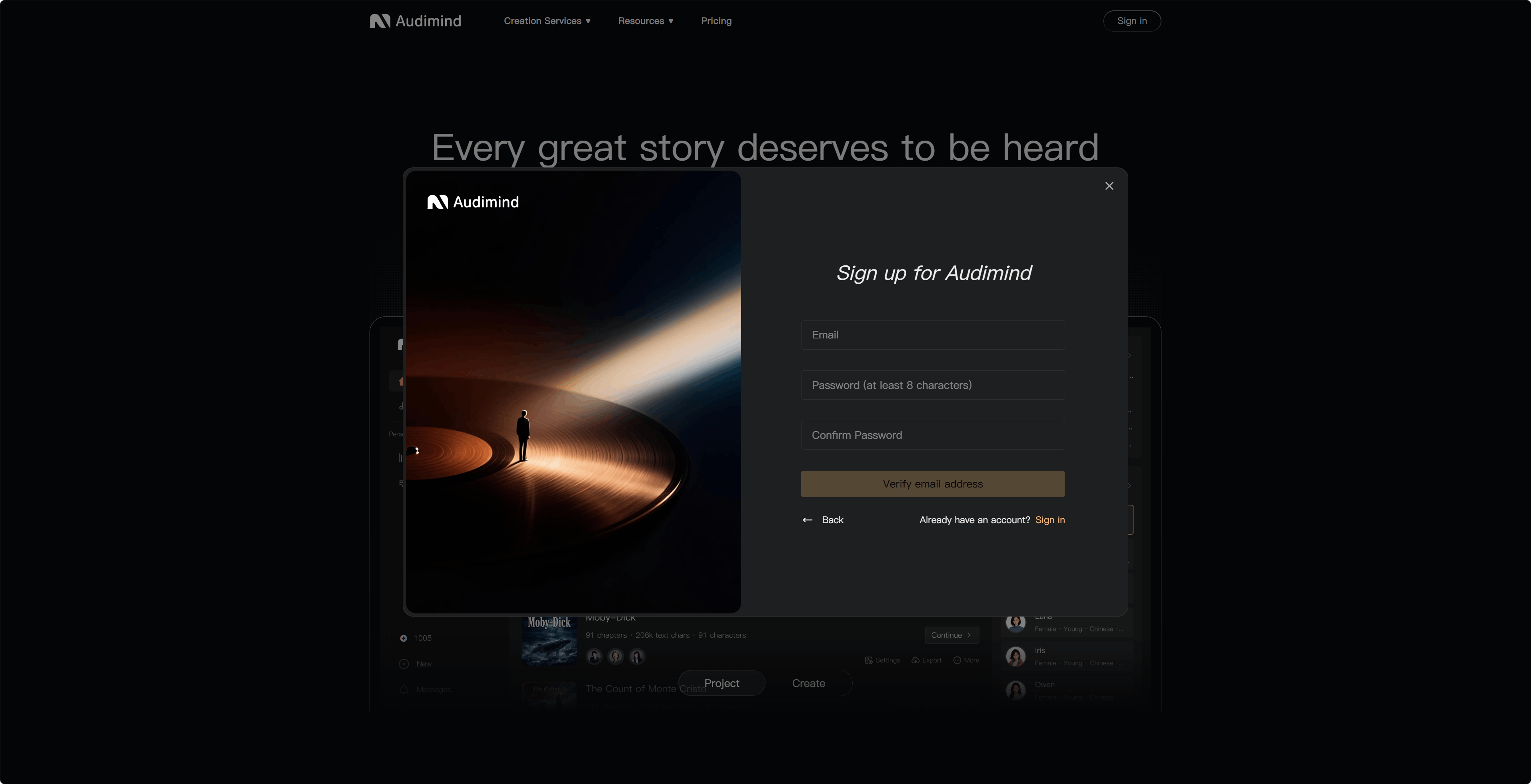 Sign up with email