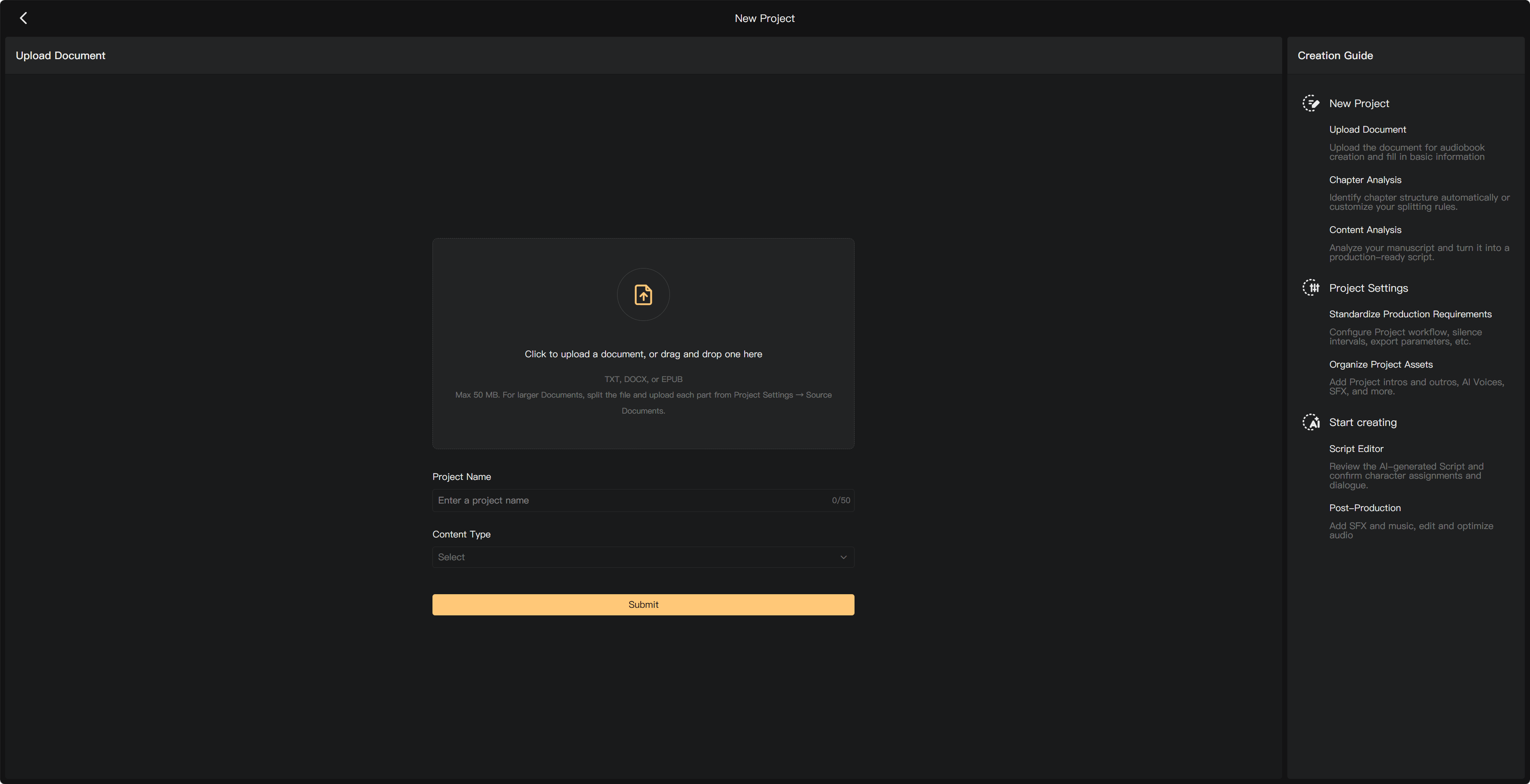 Upload the first document