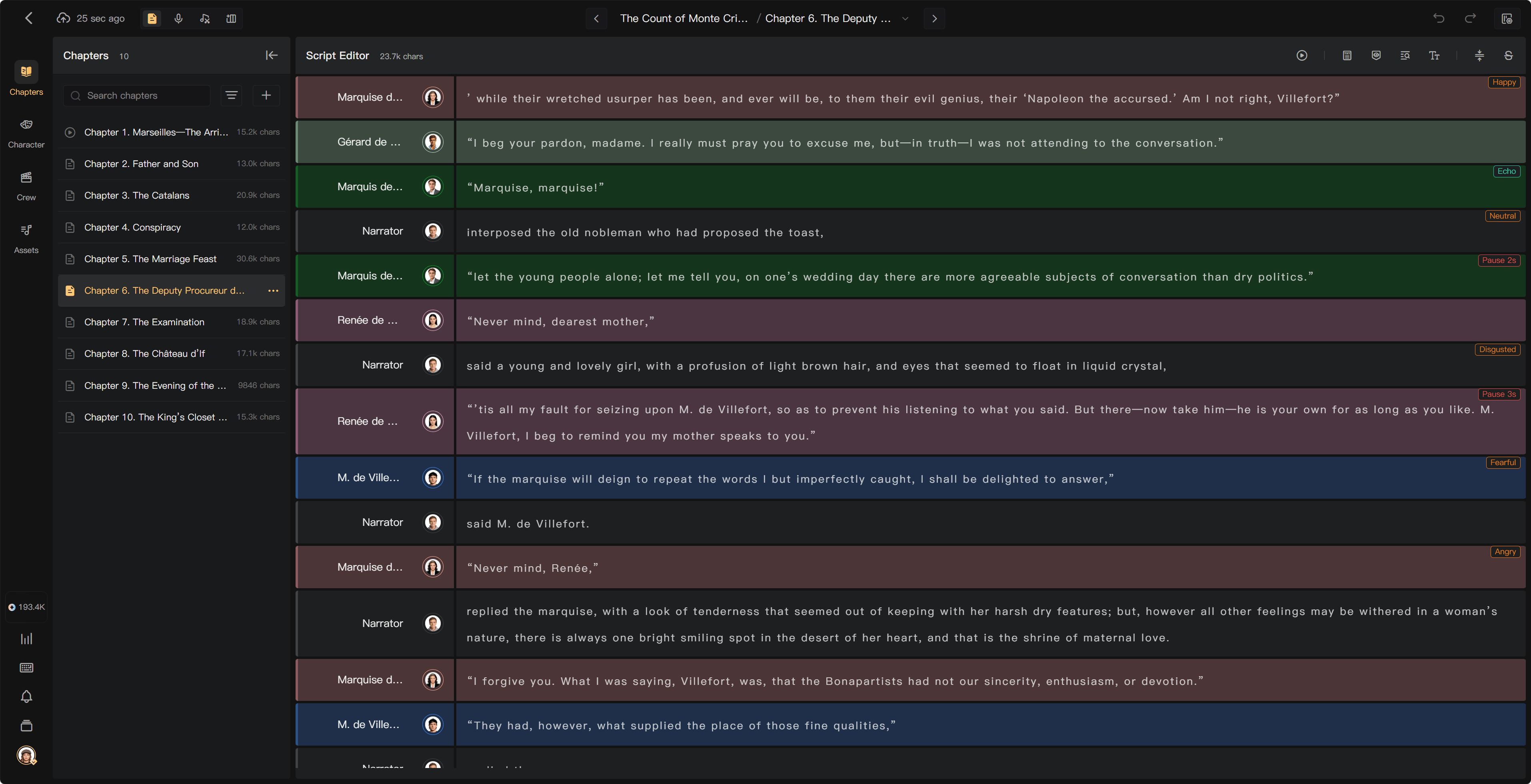 Prompts and performance notes