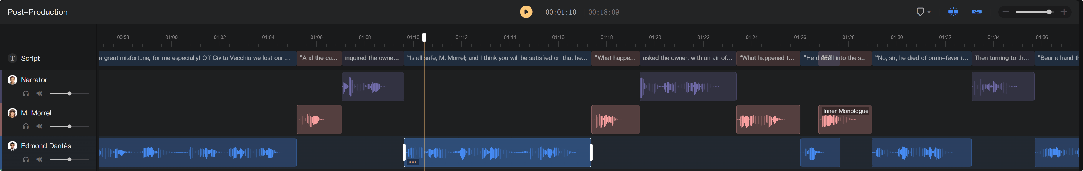 Check recordings against the script