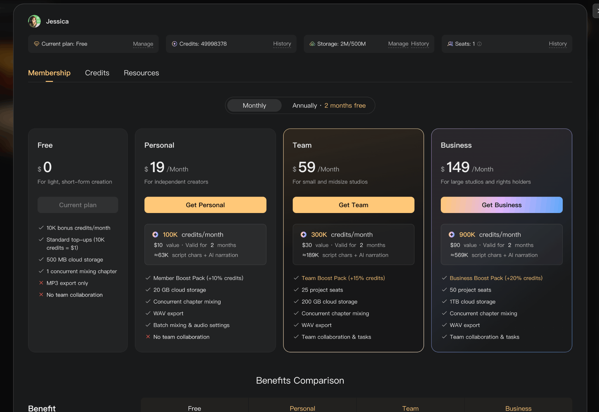Plans at a glance